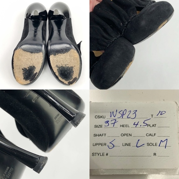 Miu Miu Suede Patent Leather Pleated High Heels 37 - Picture 8 of 8